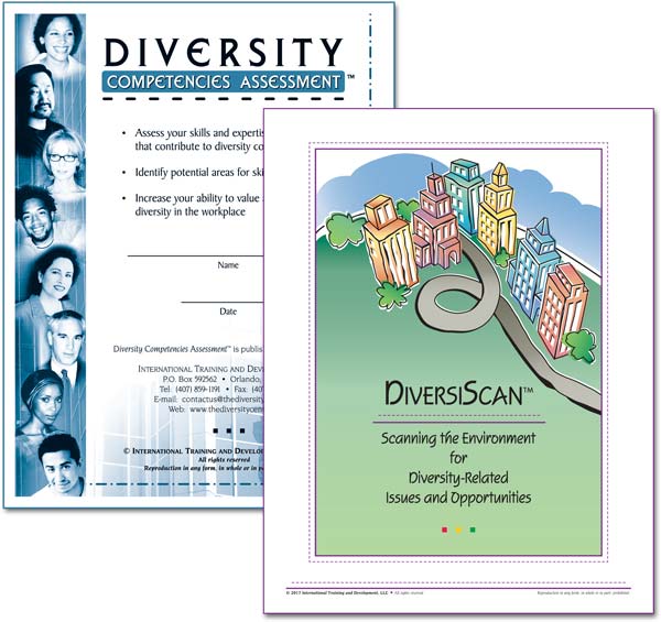 Covers for "Diversity Competencies Assessment" and "DiversiScan™: Scanning the Environment for Diversity-Related Issues and Opportunities"